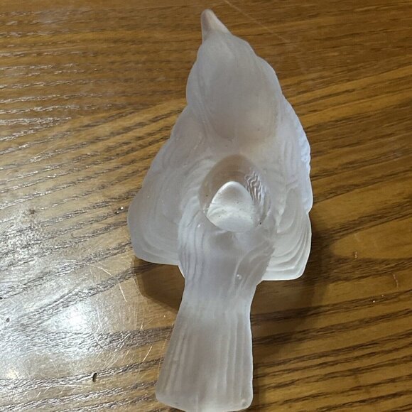 Pair Of Vtg Frosted Glass Bird Candlestick Holders Made By Crystal Clear Glass - Picture 6 of 8